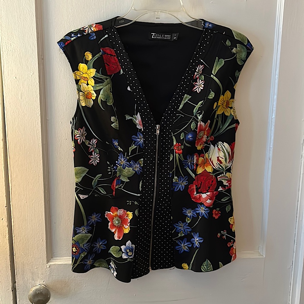 Floral Colorful Peplum Woman’s Blouse